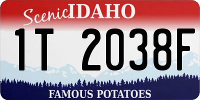 ID license plate 1T2038F