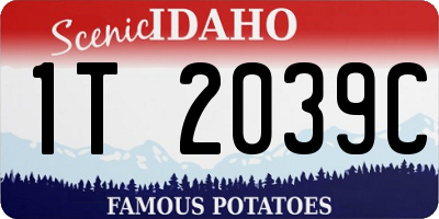 ID license plate 1T2039C