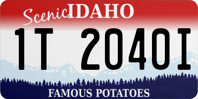 ID license plate 1T2040I