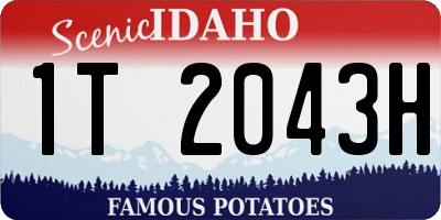 ID license plate 1T2043H