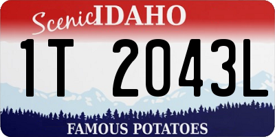 ID license plate 1T2043L