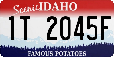 ID license plate 1T2045F