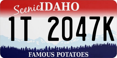 ID license plate 1T2047K