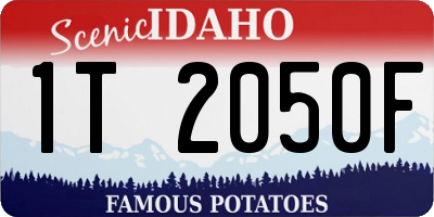 ID license plate 1T2050F