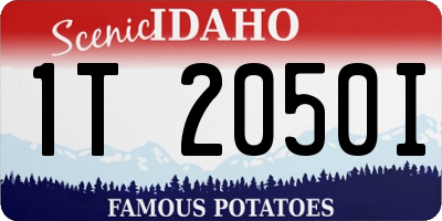 ID license plate 1T2050I