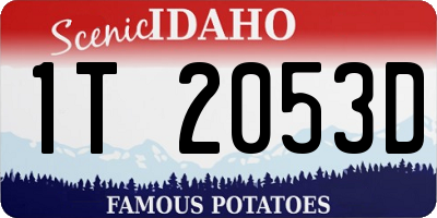 ID license plate 1T2053D