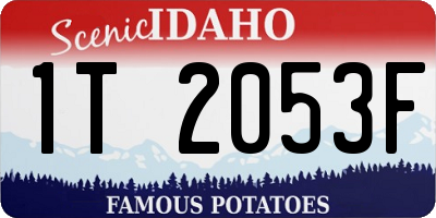 ID license plate 1T2053F