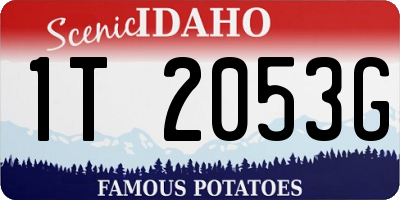 ID license plate 1T2053G
