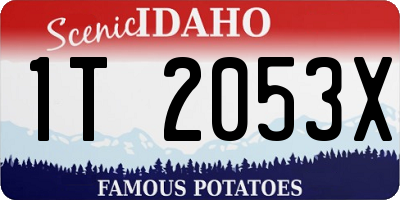 ID license plate 1T2053X