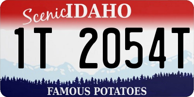 ID license plate 1T2054T