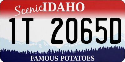 ID license plate 1T2065D