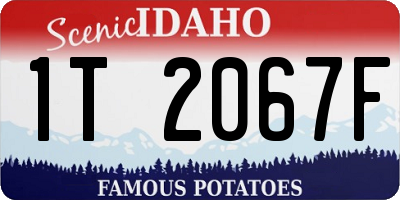 ID license plate 1T2067F