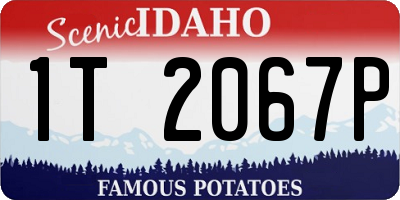 ID license plate 1T2067P