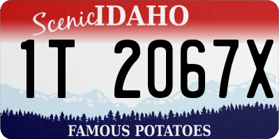 ID license plate 1T2067X