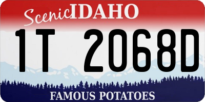 ID license plate 1T2068D