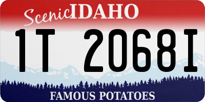 ID license plate 1T2068I