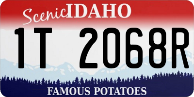 ID license plate 1T2068R