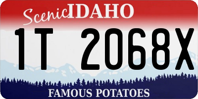 ID license plate 1T2068X