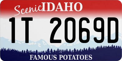 ID license plate 1T2069D