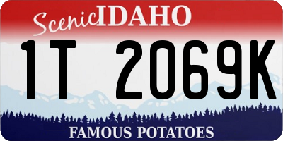 ID license plate 1T2069K