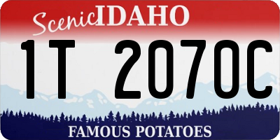 ID license plate 1T2070C