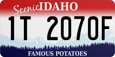 ID license plate 1T2070F