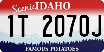 ID license plate 1T2070J