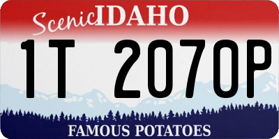 ID license plate 1T2070P