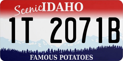 ID license plate 1T2071B