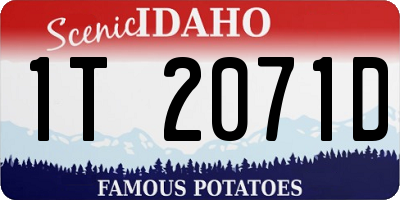 ID license plate 1T2071D