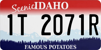 ID license plate 1T2071R