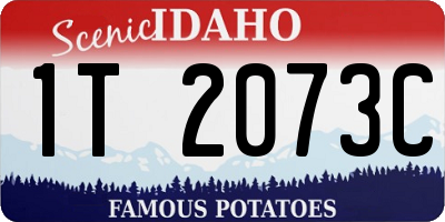 ID license plate 1T2073C