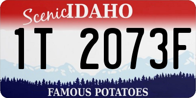 ID license plate 1T2073F