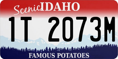 ID license plate 1T2073M