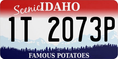 ID license plate 1T2073P