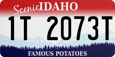 ID license plate 1T2073T