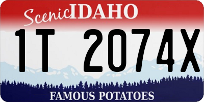 ID license plate 1T2074X