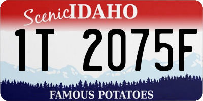 ID license plate 1T2075F