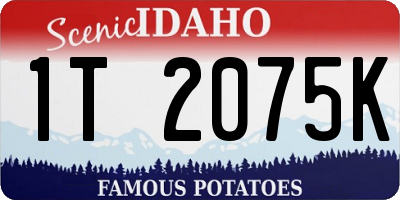 ID license plate 1T2075K