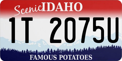 ID license plate 1T2075U