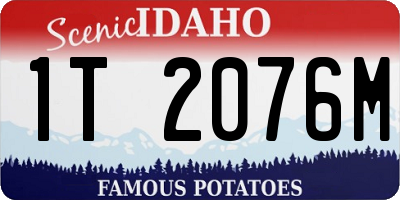 ID license plate 1T2076M