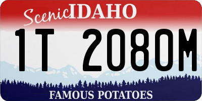 ID license plate 1T2080M