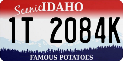 ID license plate 1T2084K