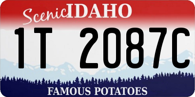 ID license plate 1T2087C
