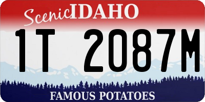 ID license plate 1T2087M