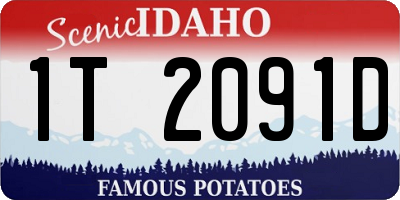 ID license plate 1T2091D