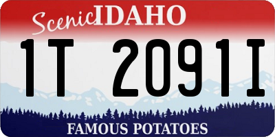 ID license plate 1T2091I