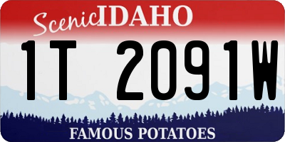 ID license plate 1T2091W