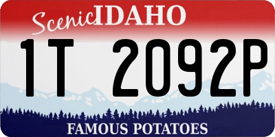 ID license plate 1T2092P