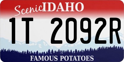 ID license plate 1T2092R